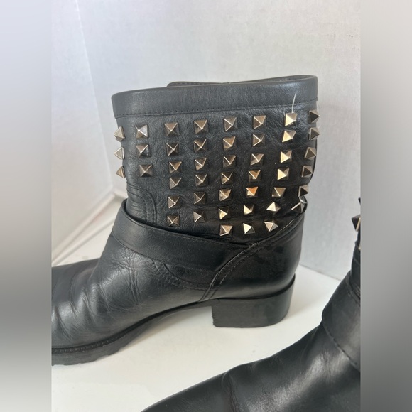 Valentino Garavani rockstud moto engineer ankle boots black stud - Picture 8 of 14